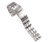 JPXXFM Bracelet de montre en acier inoxydable argenté 22 x 20 mm pour montre Bracelet de poignet pour homme Fermoir pliable en métal