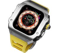 JPXXFM Bracelet de montre en acier inoxydable pour 8 49 mm, style RM, cadre en métal résistant aux chocs, bracelet en fluoroélastomère et fermoir papillon 49 mm