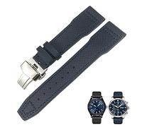 JPXXFM Bracelet de montre en cuir de vachette noir bleu vert 21 mm 20 mm pour IWC IW377714 MARK18 PILOT STOP GUN