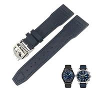 JPXXFM Bracelet de montre en cuir de vachette noir bleu vert 21 mm 20 mm pour IWC IW377714 MARK18 PILOT STOP GUN