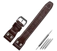 JPXXFM Bracelet de montre en cuir véritable de 22 mm avec rivets en nylon, pour montre de pilote IWC Spitfire IW5009