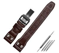 JPXXFM Bracelet de montre en cuir véritable de 22 mm avec rivets en nylon, pour montre de pilote IWC Spitfire IW5009