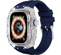 JPXXFM Bracelet de montre en fluor de 49 mm + kit de modification de boîtier transparent, pour 49 mm, bracelet de luxe en de silicone, pour remplacement de la