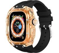 JPXXFM Bracelet de montre en fluor de 49 mm + kit de modification de boîtier transparent, pour 49 mm, bracelet de luxe en de silicone, pour remplacement de la