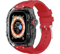JPXXFM Bracelet de montre en fluor de 49 mm + kit de modification de boîtier transparent, pour 49 mm, bracelet de luxe en de silicone, pour remplacement de la
