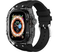 JPXXFM Bracelet de montre en fluor de 49 mm + kit de modification de boîtier transparent, pour 49 mm, bracelet de luxe en de silicone, pour remplacement de la