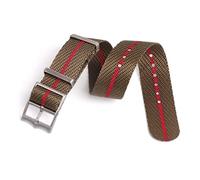 JPXXFM Bracelet de rechange en nylonlisse 20 mm 22 mm Noir/rouge/bleu kaki pour la plupart des montres, 22mm, Agate