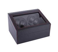 JPXXFM Carbon Fiber PU Leather 4+6 Double Automatic Winding Motor Box Mechanical Watch Turntable Watch Shaker Present