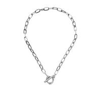 JPXXFM Coin Rocker Necklaces for Women, Toggle Paper Clip Chain Padlock Pendant Necklace - Clasp and Key, Heart, Coin Chain Pendant Necklace