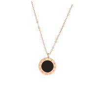 JPXXFM Collier Rond En Acier Titane Pour Femme Pendentif Tendance Style Vintage En Alliage Rose