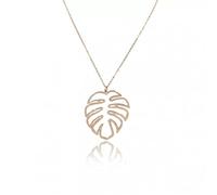 JPXXFM color hollow carving banana's leaf pendant with linked chain necklace for lady