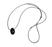 JPXXFM Contemporary Long Black Cord Necklace Sophisticated Agate Round Sphere Pendant Necklace with Black Rope for Women
