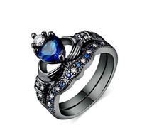 JPXXFM Couple Rings Men Stainless Steel Celtic Dragon Ring Black Zircon Women's Wedding Band Rings Set Valentine's Day Jewelry