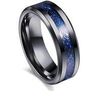 JPXXFM Couple Rings Men Stainless Steel Celtic Dragon Ring Black Zircon Women's Wedding Band Rings Set Valentine's Day Jewelry