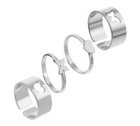 JPXXFM Couples Ornament Decorations Valentines Day Friendship Finger Accessories Silver