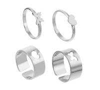 JPXXFM Couples Ornament Decorations Valentines Day Friendship Finger Accessories Silver
