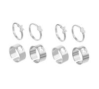 JPXXFM Couples Ornament Decorations Valentines Day Friendship Finger Accessories Silver