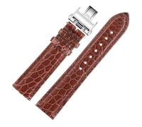 JPXXFM Crocodile Watchband Compatible with Master L2 L3 L4 L2.628 L2.673 Strap Bracelet 19mm 21mm 22mm(Brown White-Gold,19mm)