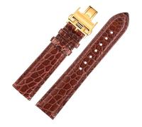 JPXXFM Crocodile Watchband Compatible with Master L2 L3 L4 L2.628 L2.673 Strap Bracelet 19mm 21mm 22mm(Brown White-Gold,19mm)