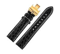 JPXXFM Crocodile Watchband Compatible with Master L2 L3 L4 L2.628 L2.673 Strap Bracelet 19mm 21mm 22mm(Brown White-Gold,19mm)