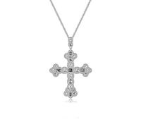 JPXXFM Crystal Cross Pendant Necklace for Women,Vintage Natural Crystal Chain Necklace with Moissanite,Fashion Christmas Jewelry Gift for Her, crystal