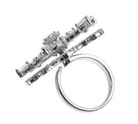 JPXXFM Cute Rings Ring for Girls Adjustable Open Ring with Rotating Double Layer Snowflake Design Stylish Finger Ring Jewelry for Women Elegant Winter Fashion Accessory