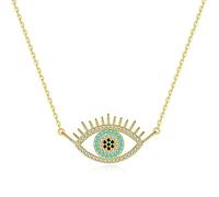 JPXXFM Dainty Over 925 Necklace with Evil Eye Pendant,Round Turquoise and Detailing,Protective Lucky Jewelry Gift for Women