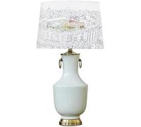 JPXXFM Desk Lamplight Luxury Nordic Ceramic Table Lamp Hand-Painted Living Room Bedroom Linen Bedside Entrance Hall Lamp Bedroom Table Lamp