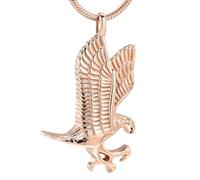 JPXXFM Eagle urn Necklace pendant For Ashes Memorial Jewelry eternity For Men Women symbol of courage and justice-Rose
