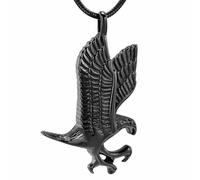 JPXXFM Eagle urn Necklace pendant For Ashes Memorial Jewelry eternity For Men Women symbol of courage and justice-Black