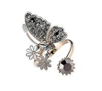 JPXXFM Elegant Butterfly Open Ring Adjustable Finger Ring for Women Stackable Ring Fashion Jewelry