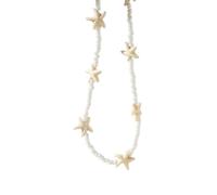 JPXXFM Elegant Turquoises Beaded Choker Sea Star Pendant Adjustable Length Neckchaifor WomeInspired Jewelry