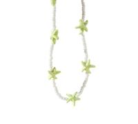 JPXXFM Elegant Turquoises Beaded Choker Sea Star Pendant Adjustable Length Neckchaifor WomeInspired Jewelry