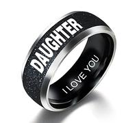 JPXXFM Engraving Text LOVE MOM DaD SON DAUGHTER Stainless Steel Couple Rings For Women And Man Family Ring Couples Jewelry