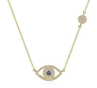 JPXXFM Evil Eye Pendant Necklace for Women,Dainty Sapphire Devil's Eye Protection Charm Necklace,Lucky Jewelry Gift for Her