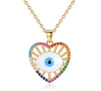 JPXXFM Eye Sterling Silver Crystal Lucky Eye Lady Jewelry