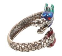 JPXXFM Fashionable Adjustable Dragon Enamel for Women Retro Minimalist Open Design Versatile Finger Jewelry for Occasions Sophisticated