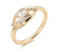JPXXFM Fine Jewelry 585 Rose Bride Wedding Ring Natural Zircon Finger Rings for Women Wedding Jewelry Crystal Gift