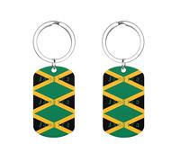 JPXXFM Flag of Jamaica Custom Keychains for Men Women Funny Key Chain Accessory Backpack Purse Bag Charms Gifts