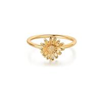 JPXXFM flower birth ring for women plated minimalist stackable finger jewelry birthday gifts for girls 12 months