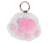 JPXXFM Fluffy Cat Paw Keychain Plush Bag Charm for Women and Soft Cartoon Pendant with Hanging Ring Cute Animal Wallet and Backpack Accessory