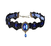 JPXXFM Girls Retro Gothic Lace Elegant Sexy Black Costume Pearls for
