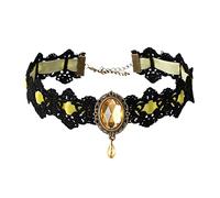 JPXXFM Girls Retro Gothic Lace Elegant Sexy Black Costume Pearls for