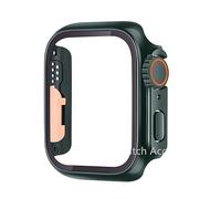 JPXXFM Glass Case for 44mm 45mm 41mm 40mm 42mm 38mm Screen Protector Cover Change Ultra Bumper iWatch Series 8 7 SE 6 5 3 (Color : Titanium Gold, Size : 44mm)