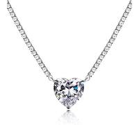 JPXXFM Heart Necklace for Women,Luxurious Tennis Chain with Love Heart Pendant,Timeless Fashion Statement