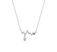 JPXXFM Heartbeat Pendant Necklace Women Wave Sparkling Clavicle Chain Necklace Jewelry Presents