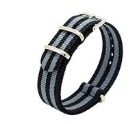 JPXXFM Heavy Duty Nylon Canvas Strap 18mm 20mm Striped Fashion Replacement Watch Band Nylon Fit for Watchband Watch Strap (Color : Blue Orange, Size : 20mm)