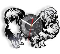 JPXXFM I Love Doggy Shih Tzu Decorative Wall Clock Pug Dog Pet Puppy Animal Wall Watch With LED Illumination Vinyl Decor For Dog Owners Men