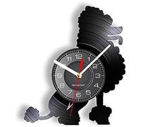 JPXXFM I Love Poddle Decorative Wall Clock Cute Pet Dog Puppy Animal Vintage Design Wall Watch Vinyl Decor For Doggy Owners Music