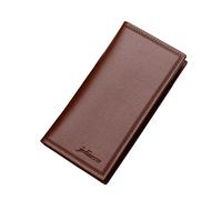 JPXXFM ID Long Wallet Solid Color Men Purse Multiple Card Slots Clutch Male Wallets (Brown, One Size)